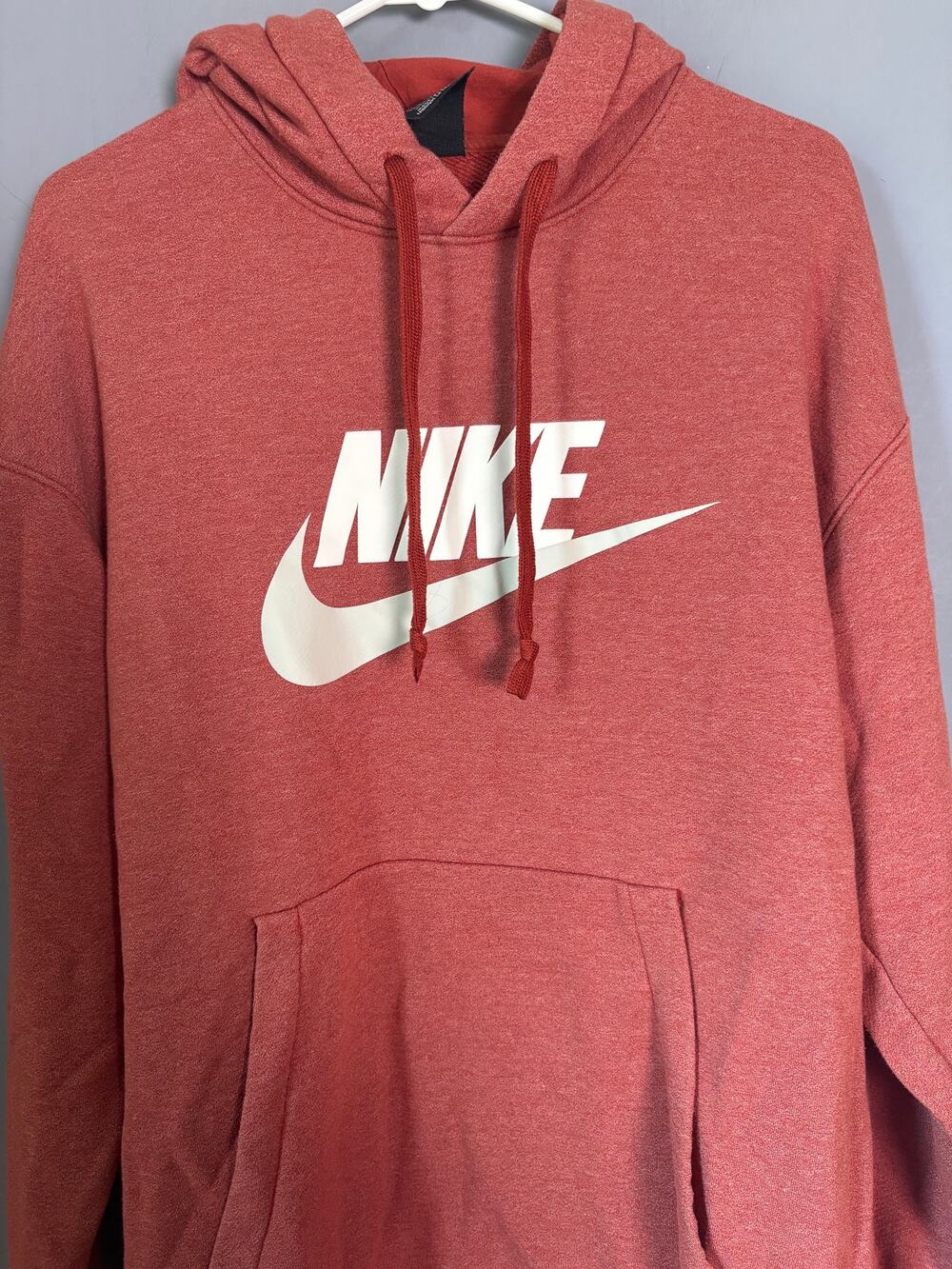 Nike Men’s Red Logo Pullover Hoodie Size XL